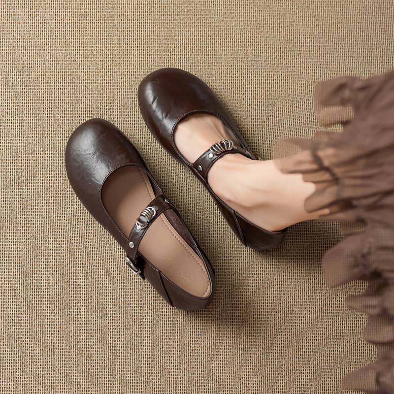 DAPHNE Mary Jane Shoes Коричневые Женские - изображение 4