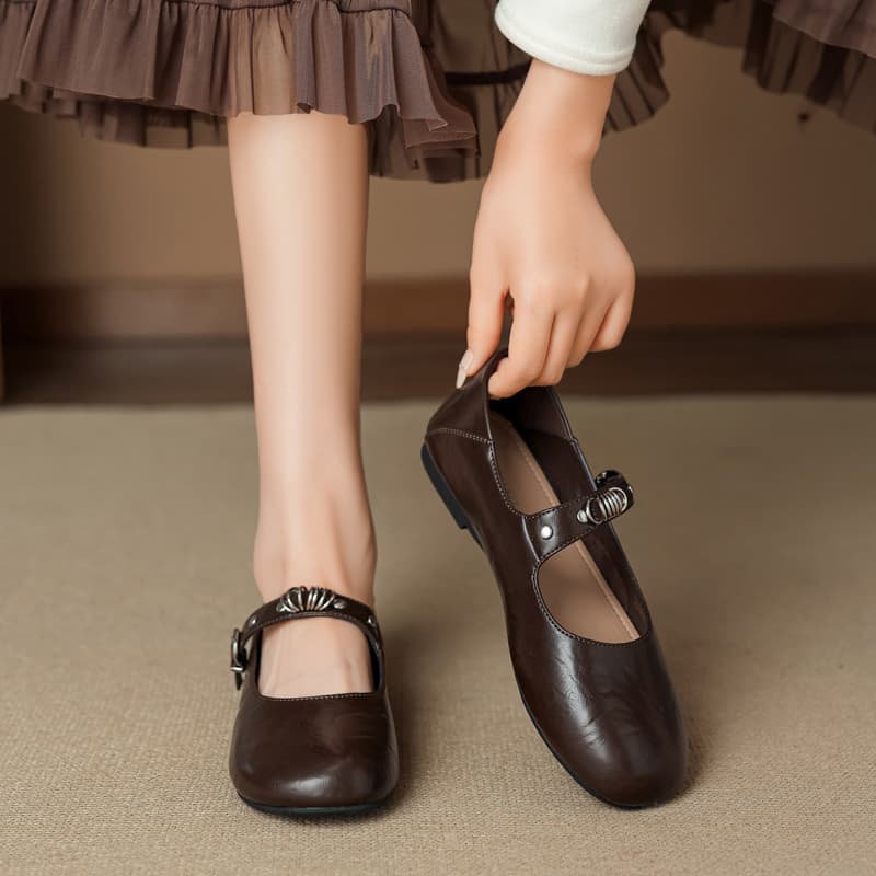 DAPHNE Mary Jane Shoes Коричневые Женские - изображение 5