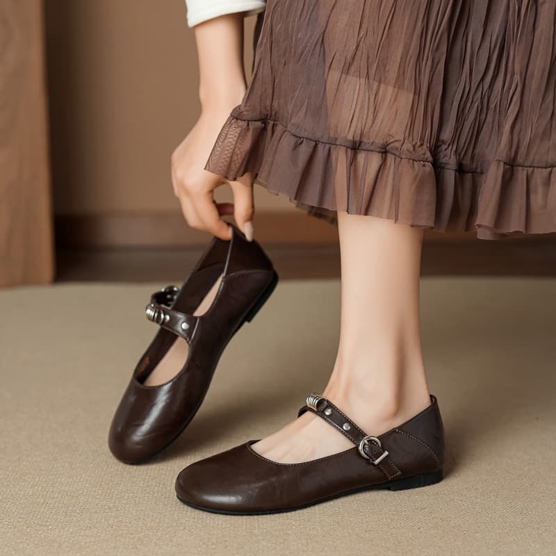 DAPHNE Mary Jane Shoes Коричневые Женские - изображение 6