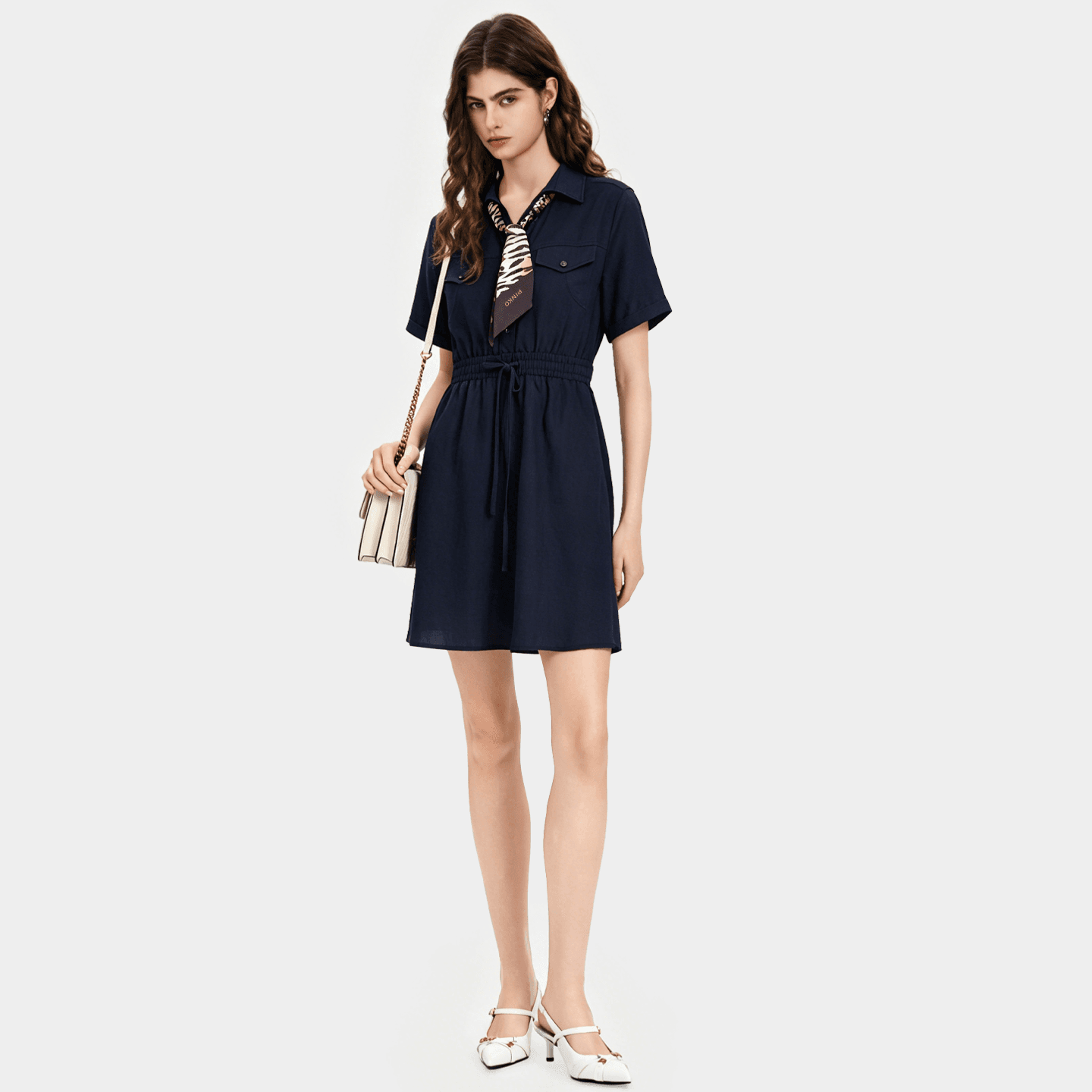 Платье PINKO Женские Короткие Платья с Длинными Рукавами - изображение 4