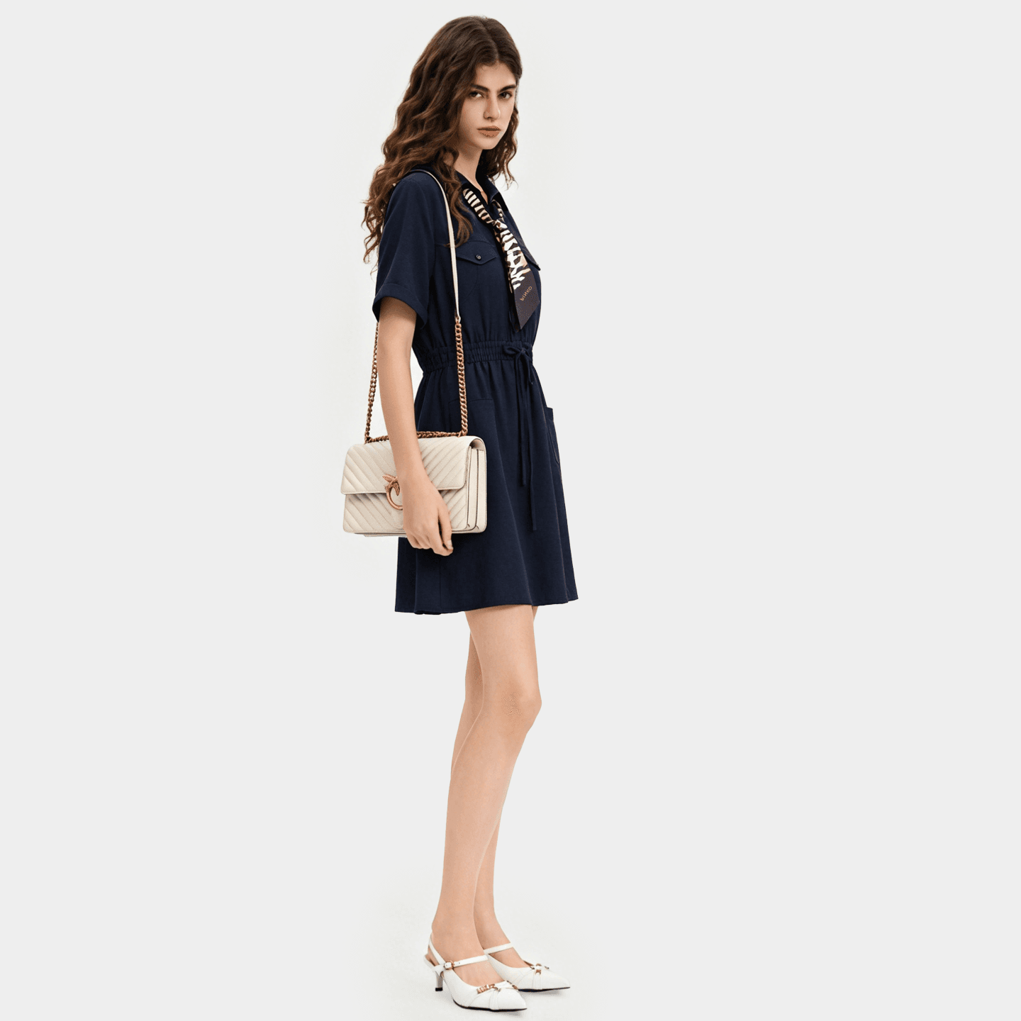 Платье PINKO Женские Короткие Платья с Длинными Рукавами - изображение 3
