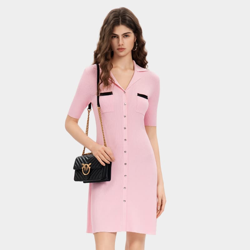 Платье PINKO Короткое платье с короткими рукавами для женщин - изображение 2