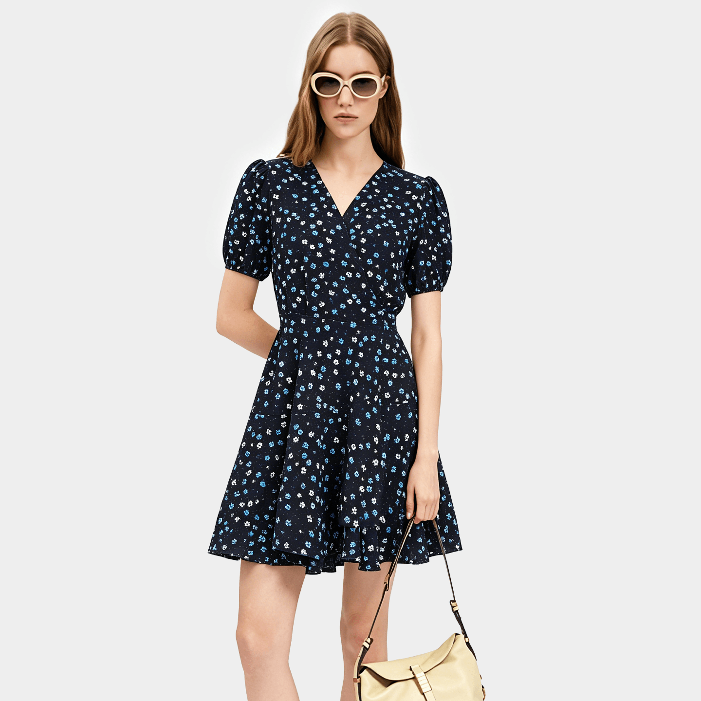 Платье PINKO Белый Точка Женские Короткие Платья с Короткими Рукавами - изображение 3