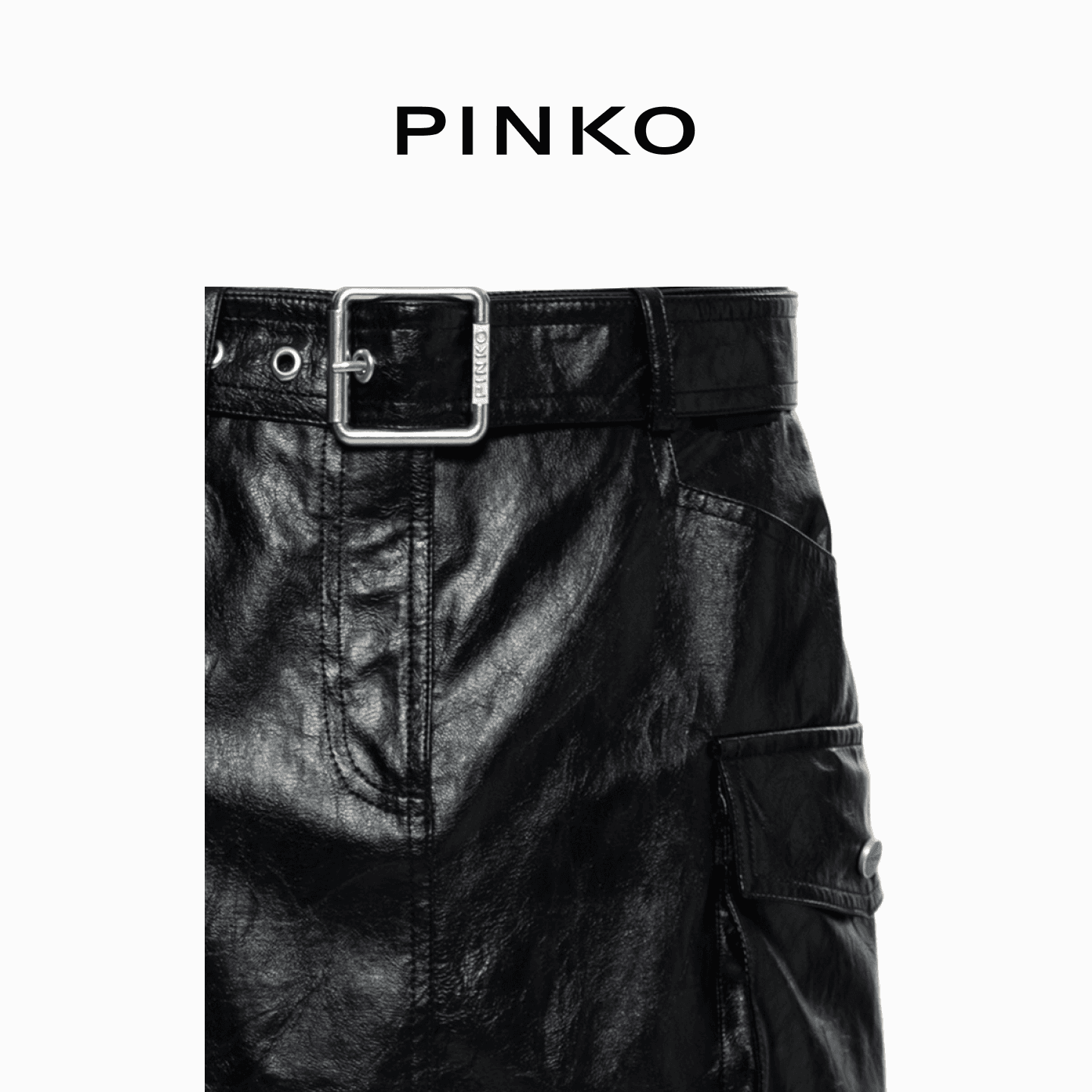 PINKO SS26 Кожаные короткие юбки Женские - изображение 6