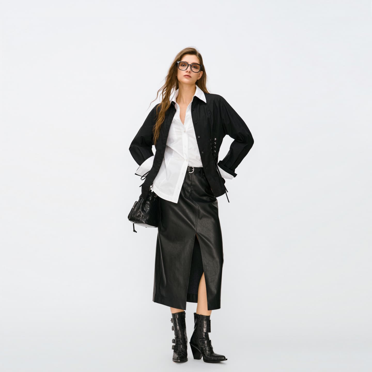 PINKO Черный Женские Кожаные длинные юбки - изображение 3