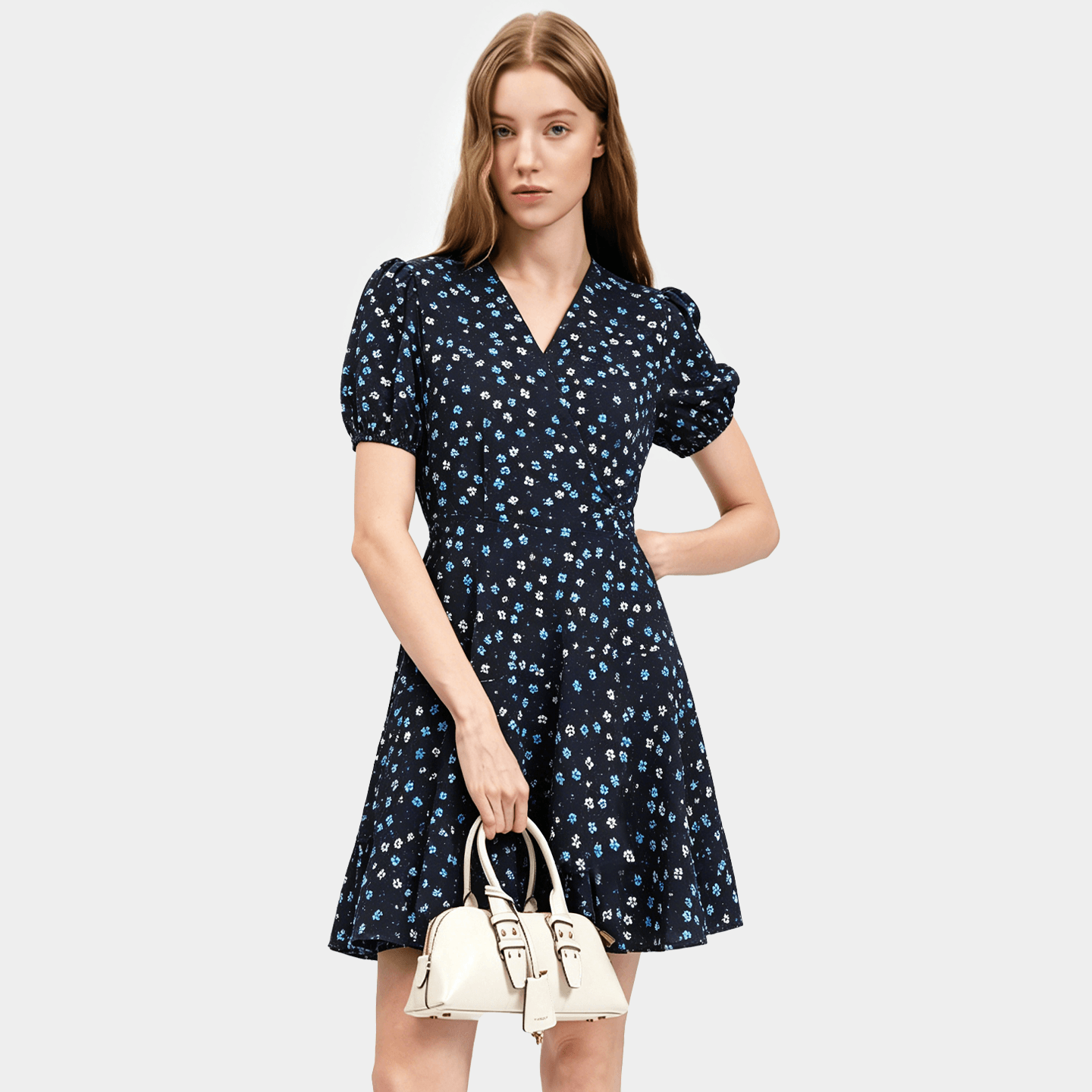 Платье PINKO Белый Точка Женские Короткие Платья с Короткими Рукавами - изображение 2