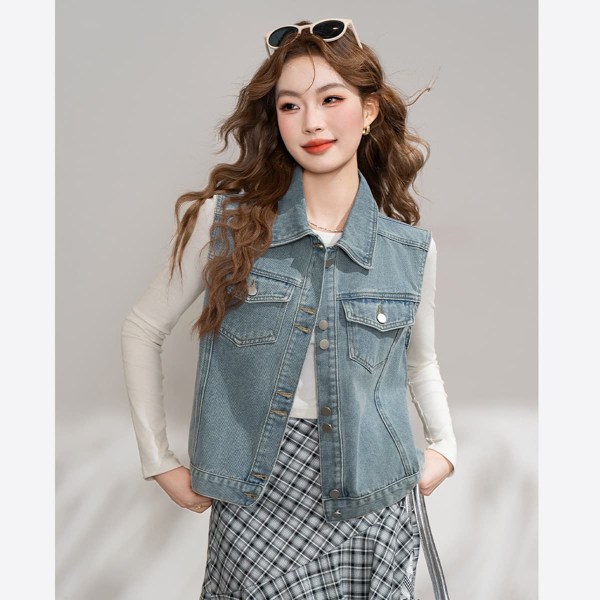 JEANSWEST Джинсовый синий Женский жилет - изображение 1