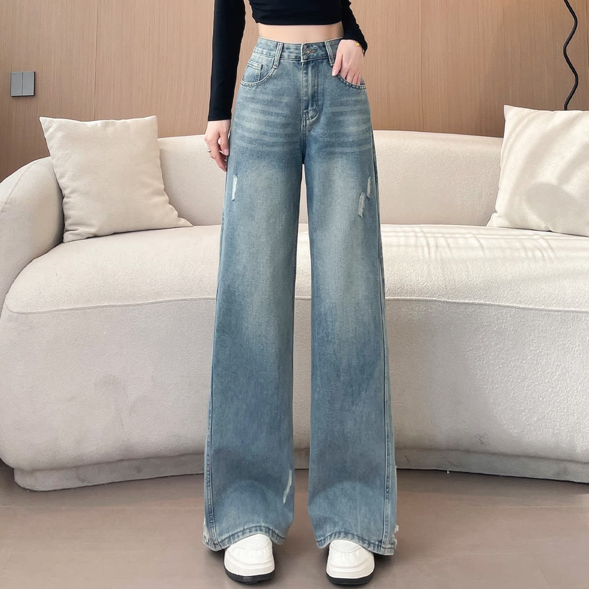 Джинсы JEANSWEST JEANS Женские Ностальгический синий - изображение 8