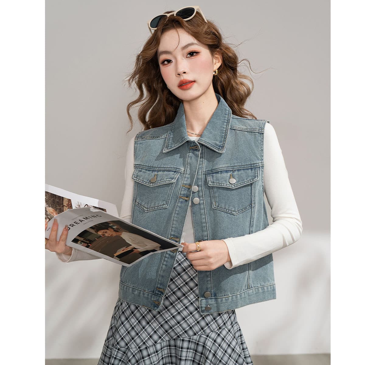 JEANSWEST Джинсовый синий Женский жилет - изображение 2