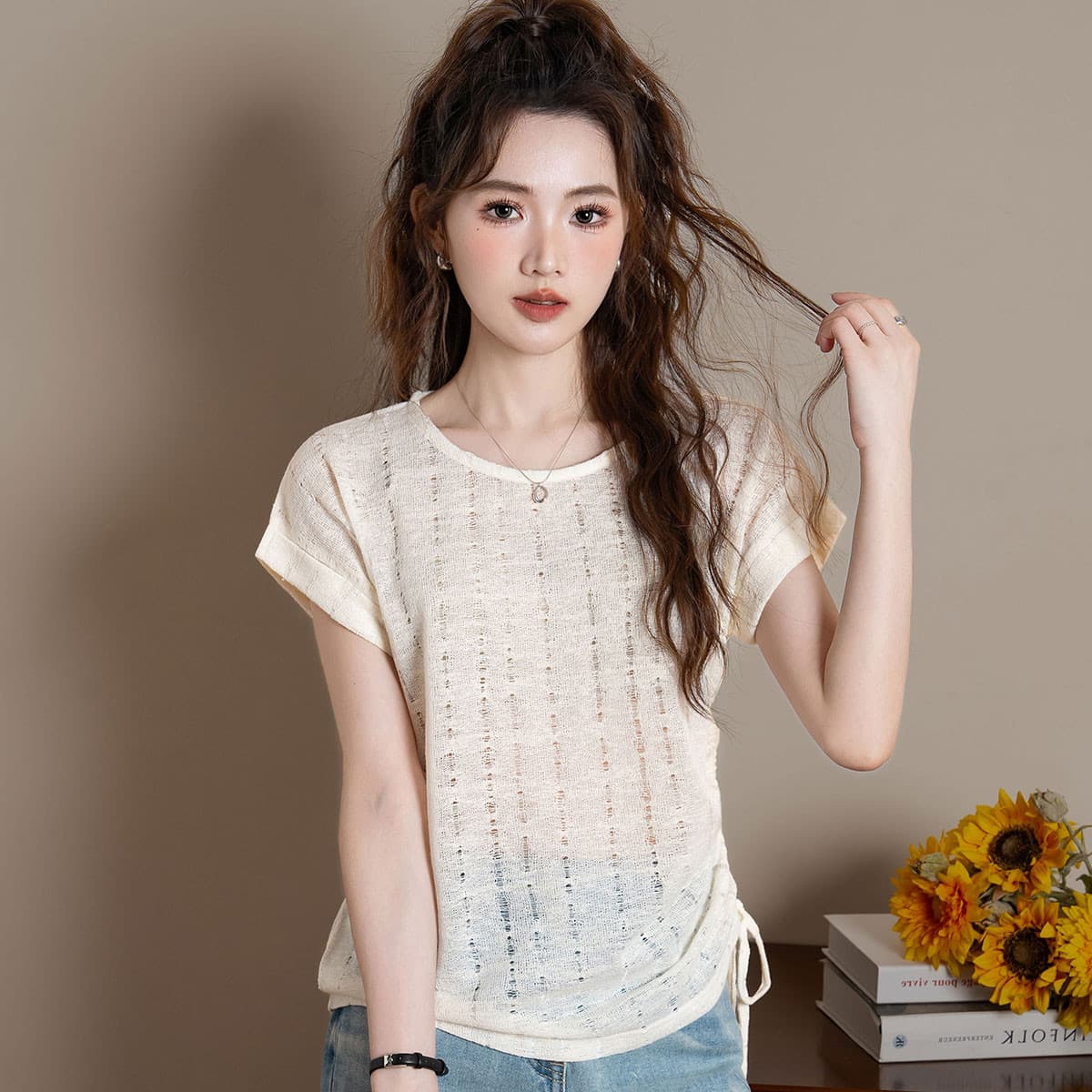 Футболка JEANSWEST Абрикос Женские T-рубашки - изображение 2