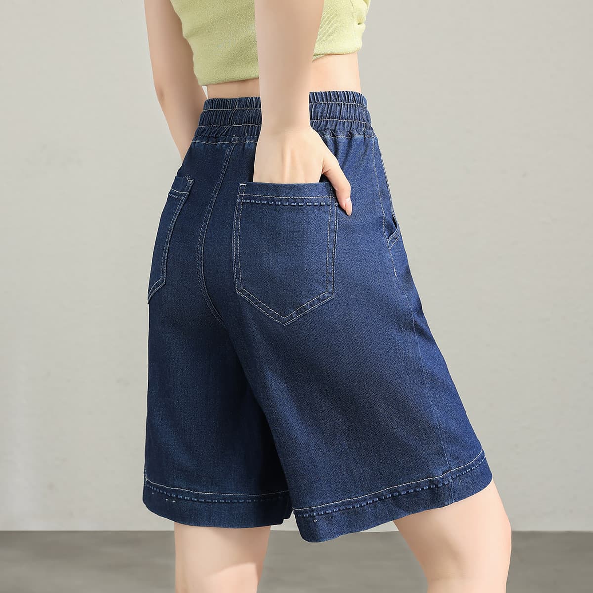 JEANSWEST Темно-синие женские джинсовые шорты - изображение 5