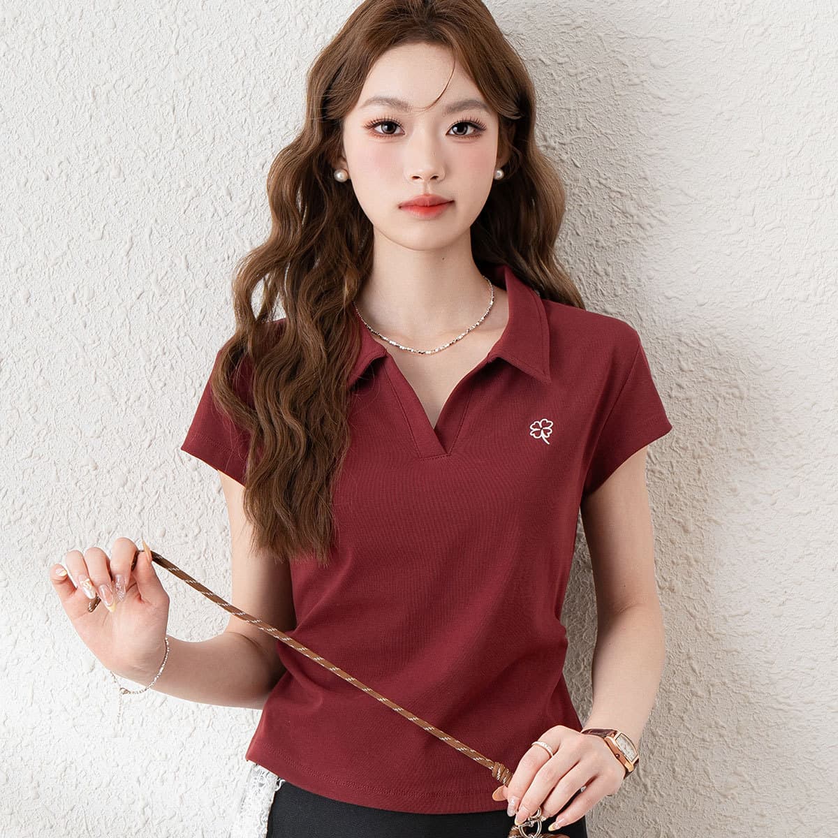 Футболка JEANSWEST Ангора Красный Женская T-Рубашка - изображение 4
