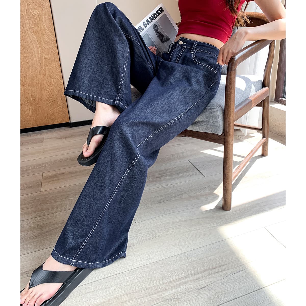 Джинсы JEANSWEST JEANS Женские Ностальгический синий - изображение 5