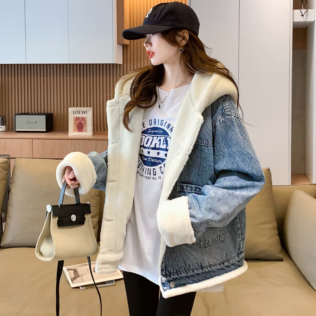 JEANSWEST Выстиранный Синий Женская Джинсовая Куртка - изображение 4