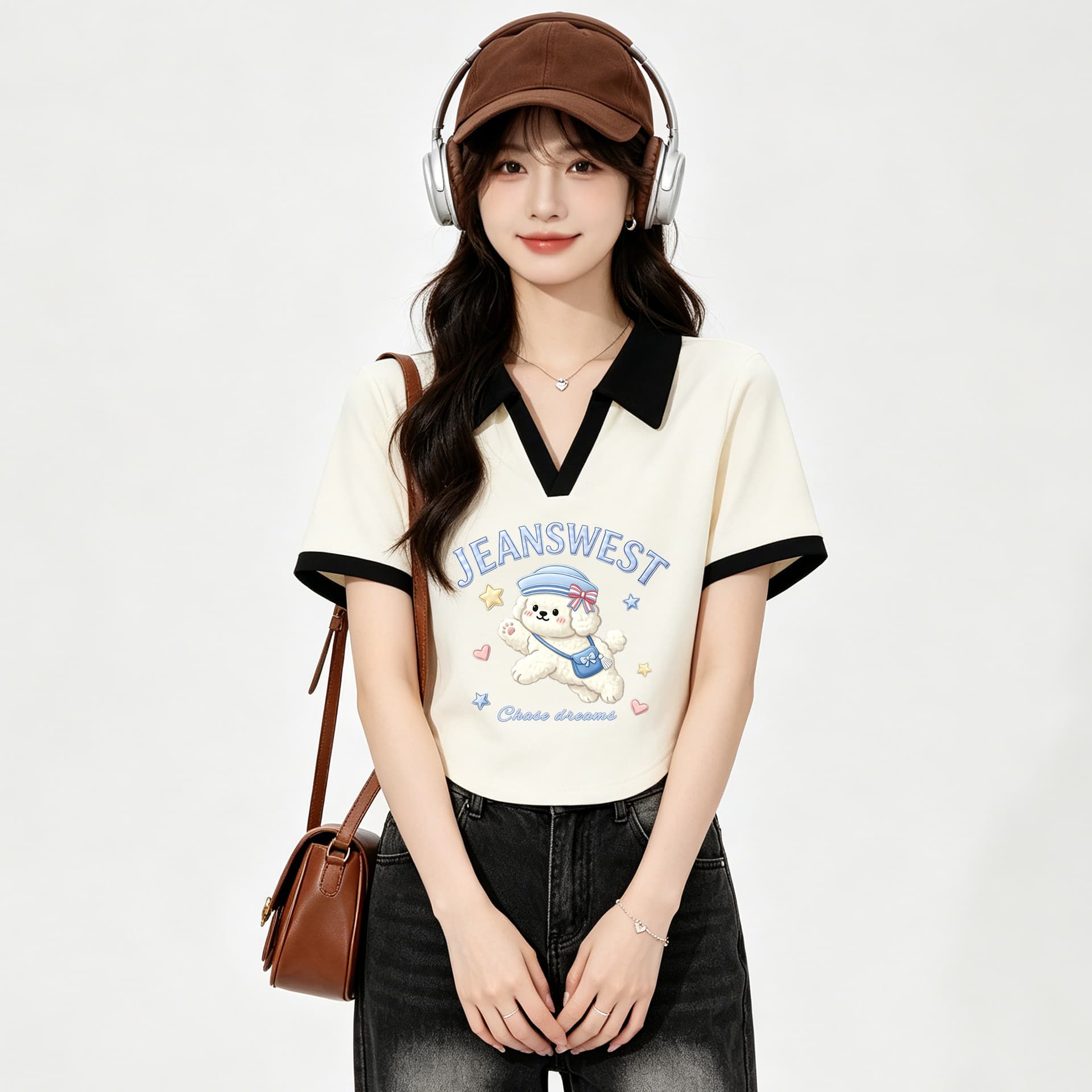 Футболка JEANSWEST Короткие рукава T-рубашки женские - изображение 2