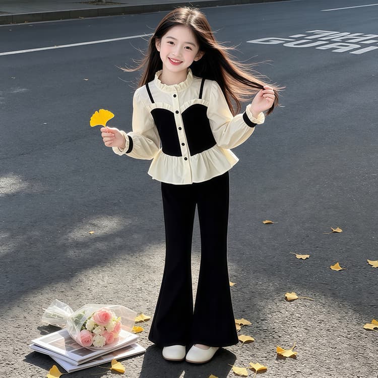 PIERRE CARDIN Mock Двухкомпонентный Комплект Топ+Штаны Kids Повседневный Спортивный Костюм Наборы - изображение 5