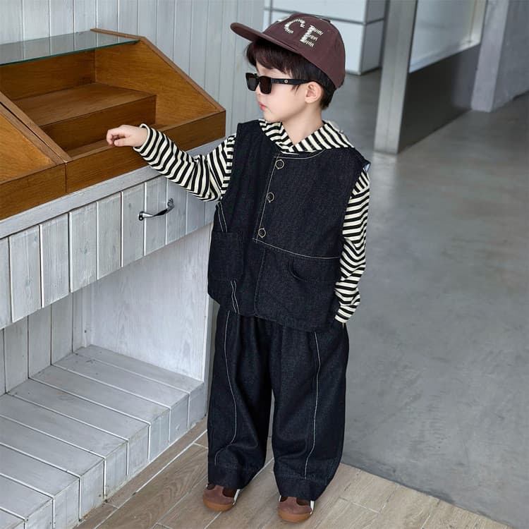 PIERRE CARDIN Черный ТРИ Штуки Набор Магических Цветов Kids Повседневные Спортивные Костюмы Наборы - изображение 2
