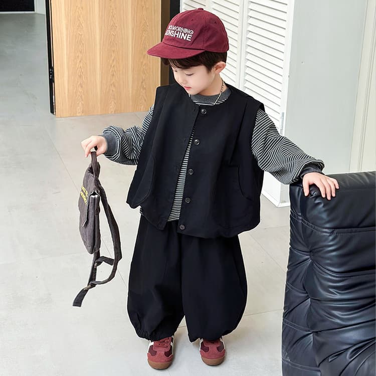 PIERRE CARDIN Черный ТРИ Штуки Набор Магических Цветов Kids Повседневные Спортивные Костюмы Наборы - изображение 4