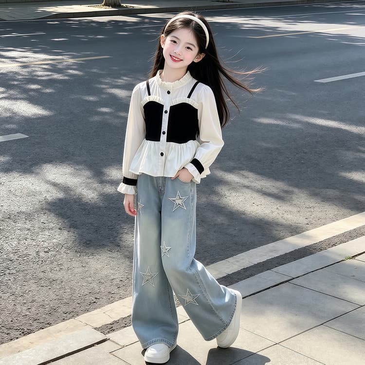 PIERRE CARDIN Топ + Джинсы Kids Повседневные Спортивные Костюмы Наборы - изображение 4