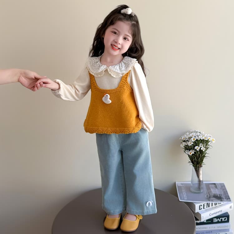 PIERRE CARDIN Оранжевый ТРИ Штуки Набор Магических Цветов Kids Повседневные Спортивные Костюмы Наборы - изображение 2