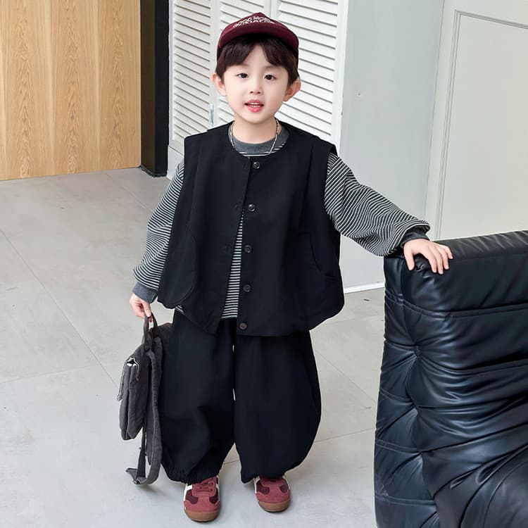 PIERRE CARDIN Черный ТРИ Штуки Набор Магических Цветов Kids Повседневные Спортивные Костюмы Наборы - изображение 3