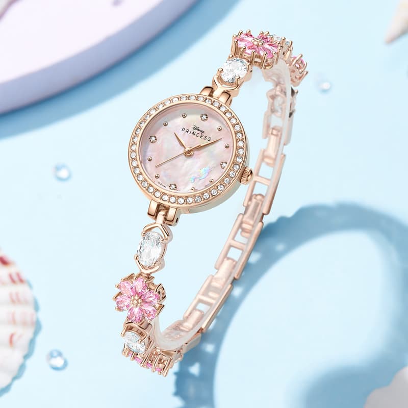 Часы Disney Mermaid Collection Кварцевый механизм Медный Драгоценный камень Шнуровка Часы Женские Часы - изображение 5
