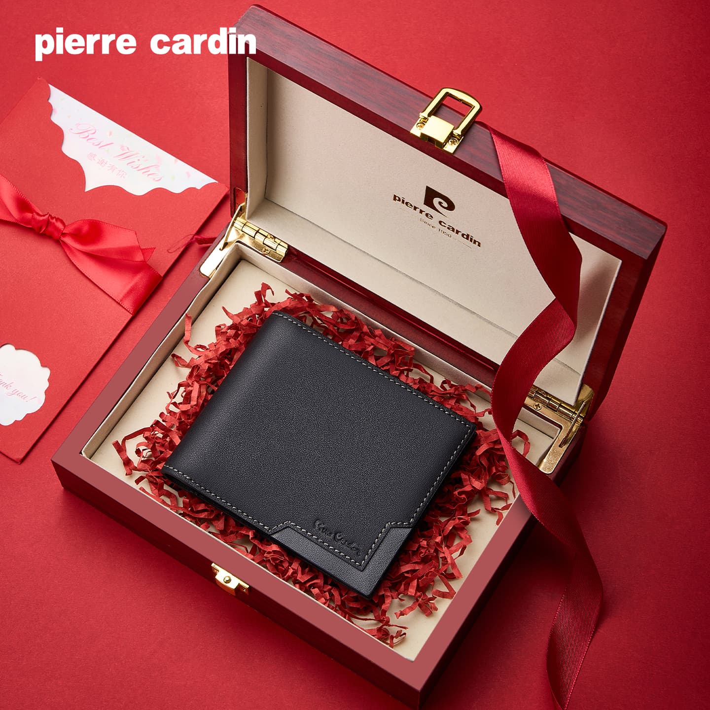 Кошелек PIERRE CARDIN Настоящий кошелек из коровьей кожи мужской черный - изображение 6