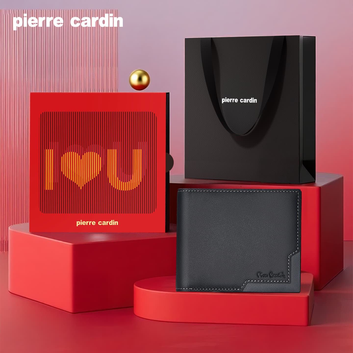 Кошелек PIERRE CARDIN Настоящий кошелек из коровьей кожи мужской черный - изображение 5