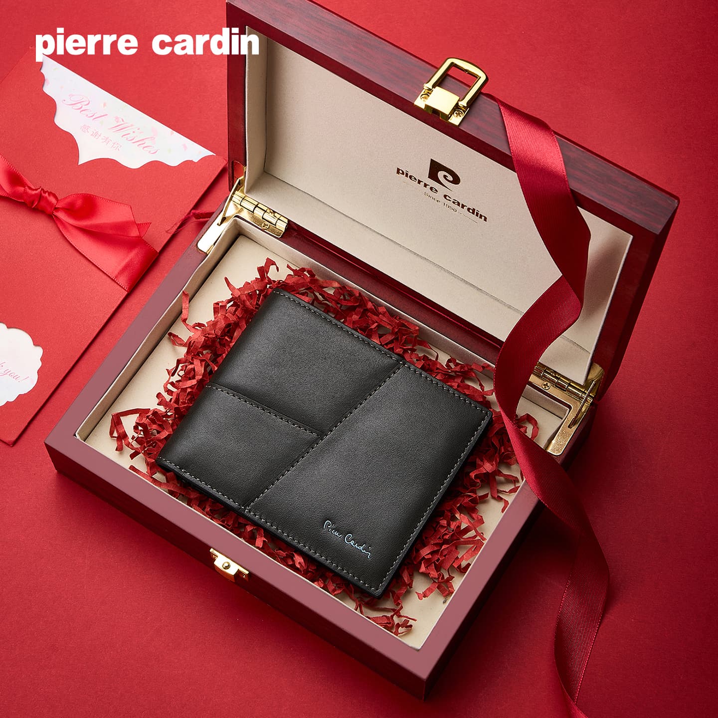 Кошелек PIERRE CARDIN Кошелек из коровьей кожи Мужской Черный - изображение 4