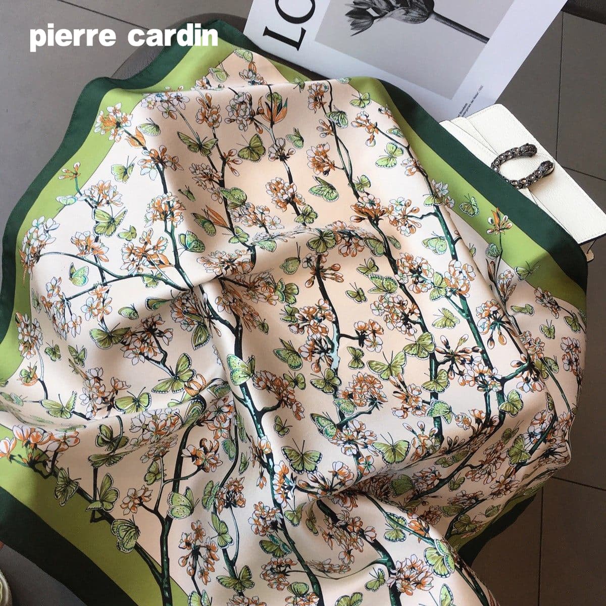 Платок PIERRE CARDIN Шарф из шелка тутового дерева Практичный подарок для пожилой подруги Женские - изображение 5
