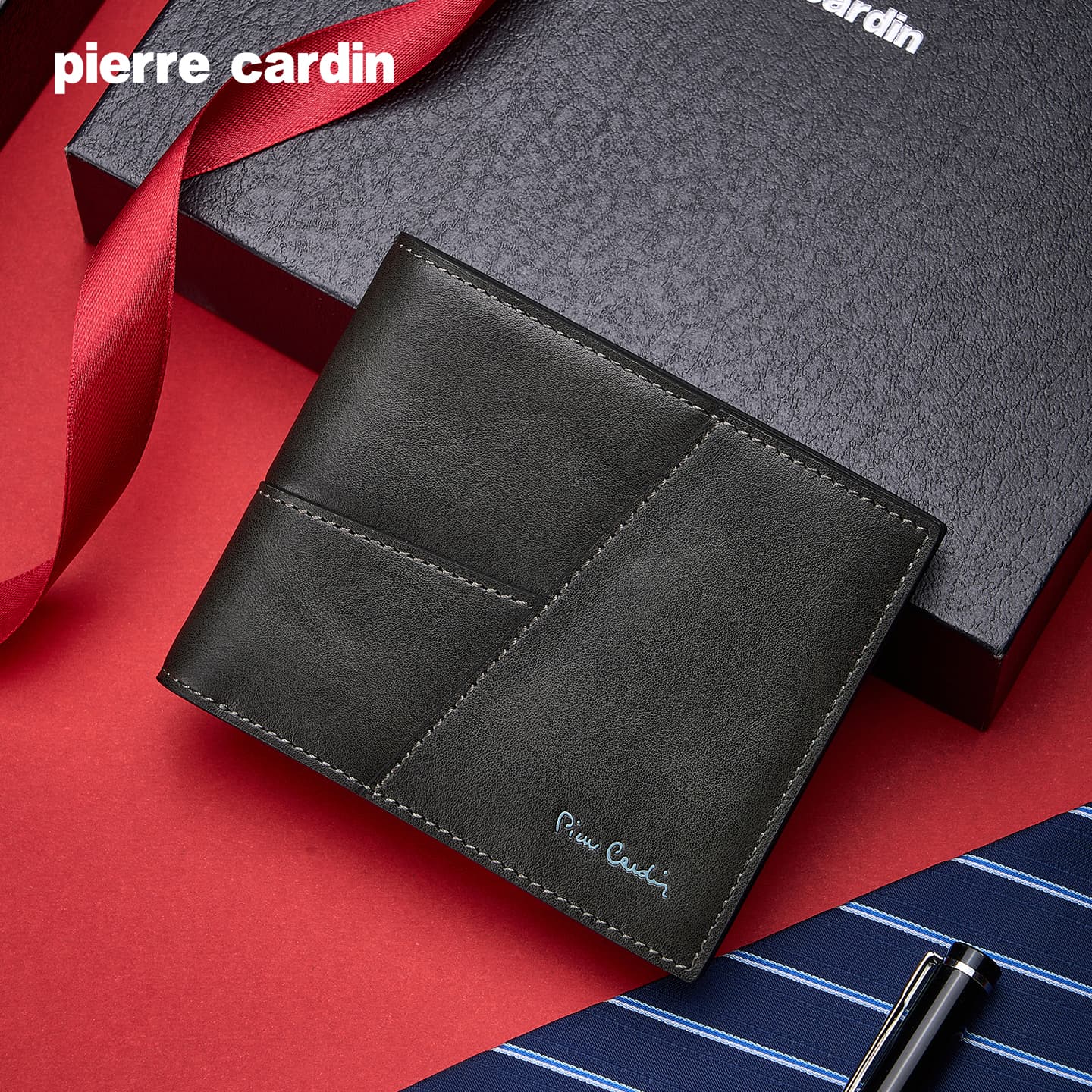 Кошелек PIERRE CARDIN Кошелек из коровьей кожи Мужской Черный - изображение 2