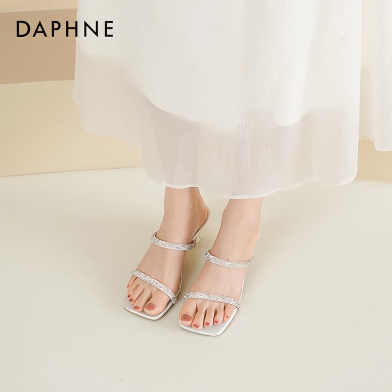 Сандалии DAPHNE Шлепанцы Ecru 5,5 см Женские - изображение 7