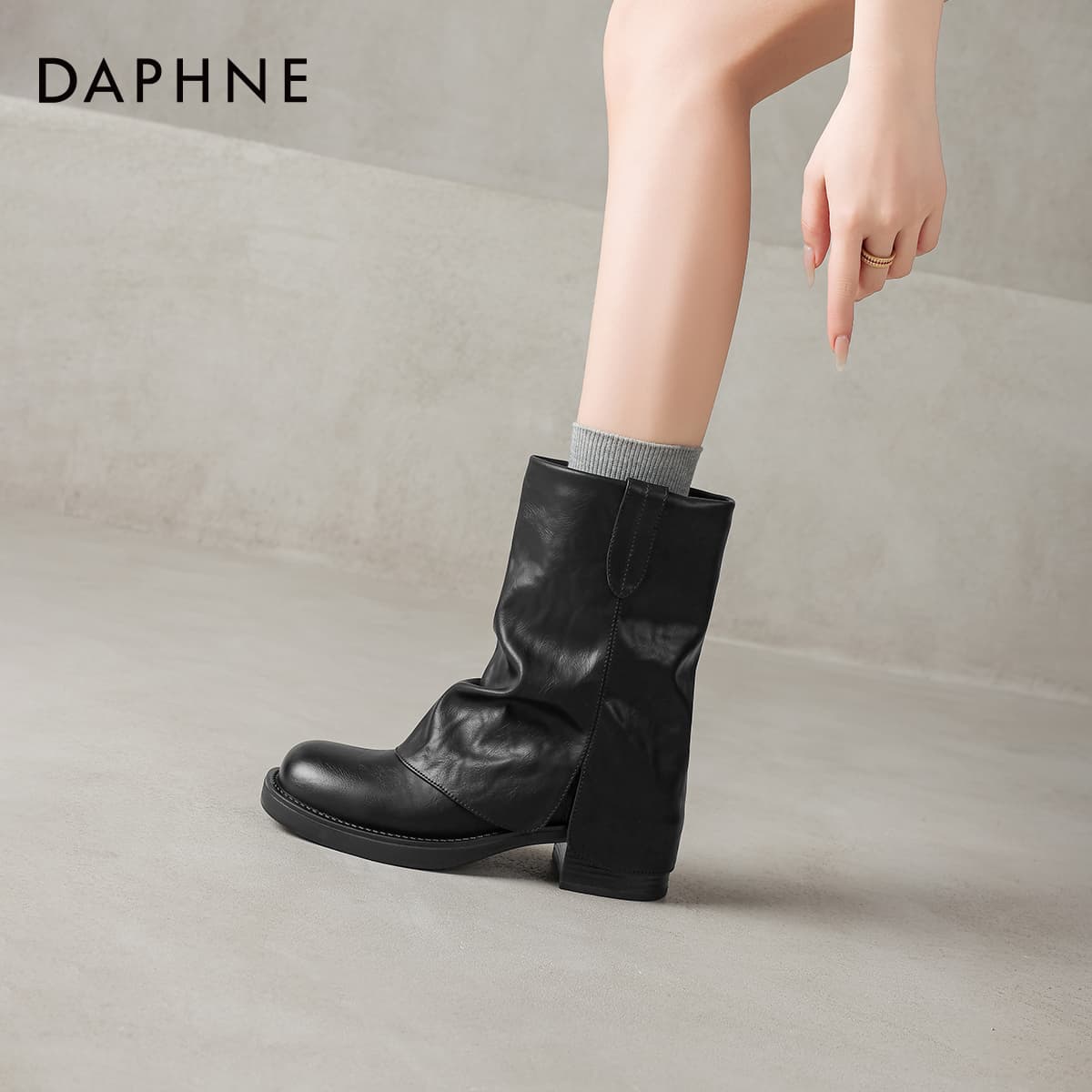 Сапоги DAPHNE Ботильоны Черный Женские - изображение 5