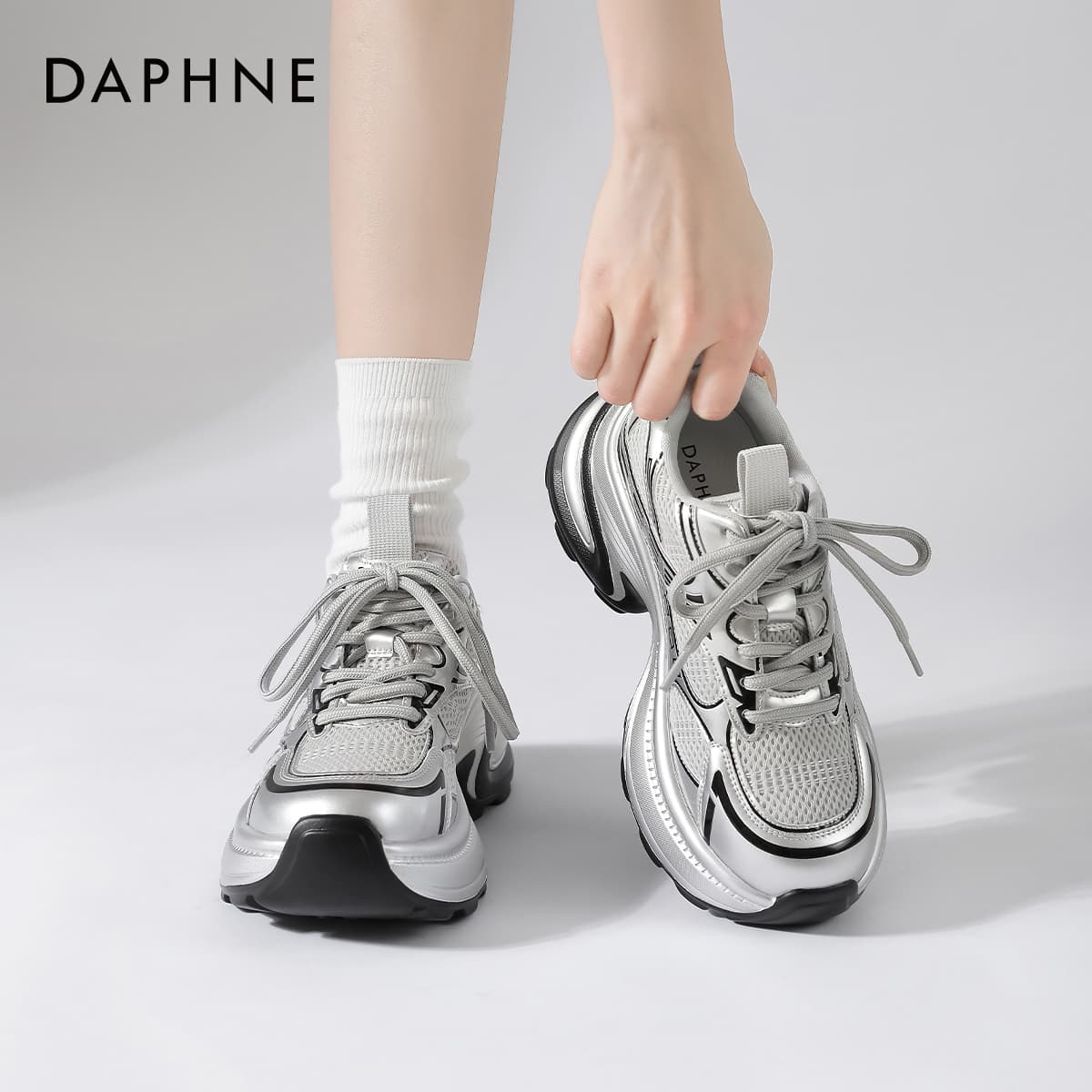 Кроссовки DAPHNE Синтетическая кожа текстиль Низкие кеды с толстой подошвой Женские - изображение 7