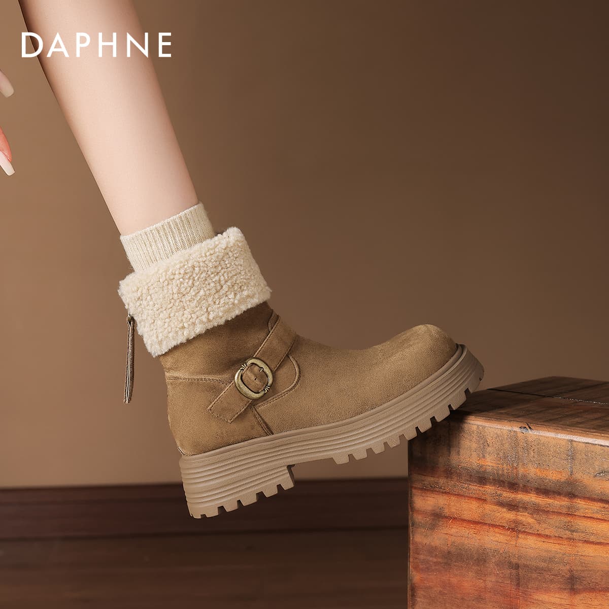 Ботинки зимние Daphne Ткань 16 см Сноубутсы Женские - изображение 3