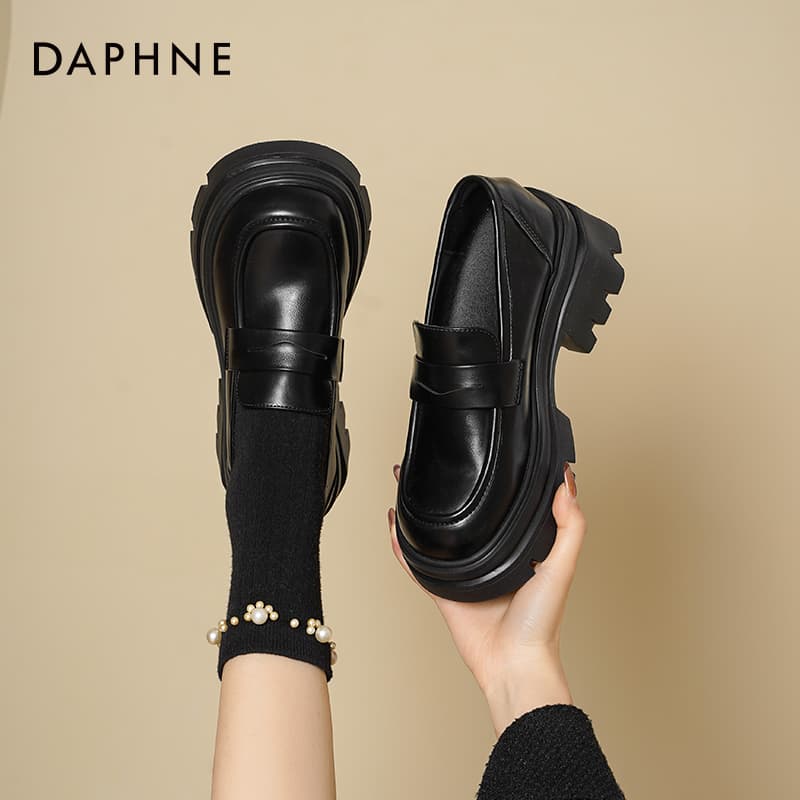 Лоферы DAPHNE Лоферы Low Топ Классический черный [6 см Высота каблука] Женские - изображение 6