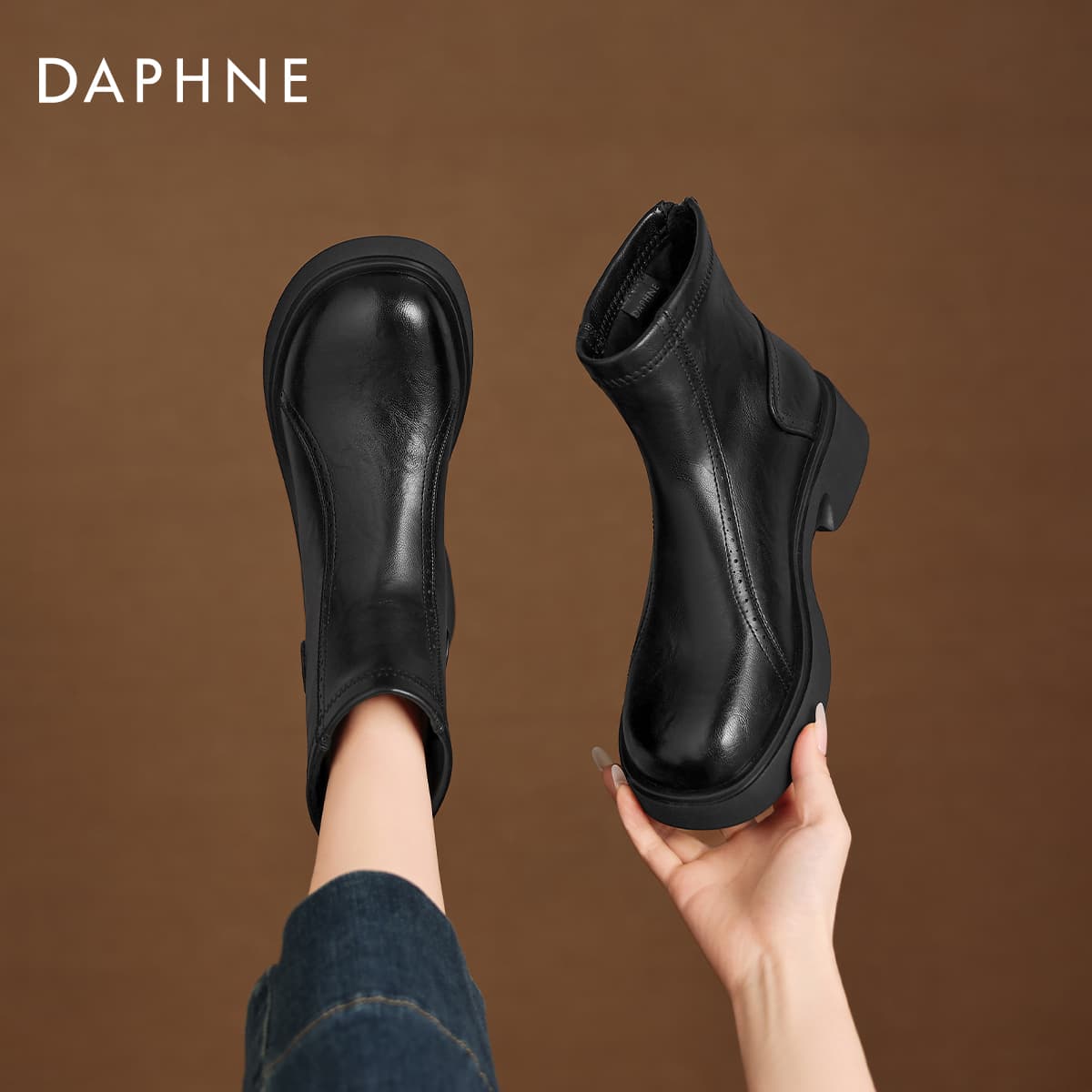 Сапоги DAPHNE Ботильоны Черный Женские - изображение 5