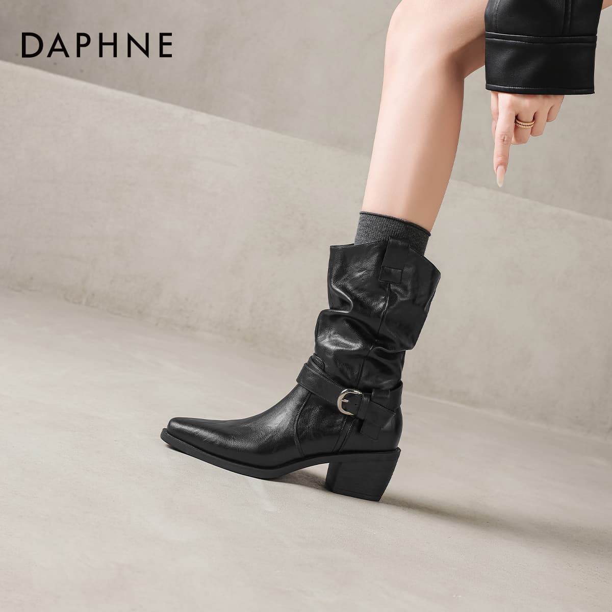 Сапоги DAPHNE Ботильоны Черный Женские - изображение 7