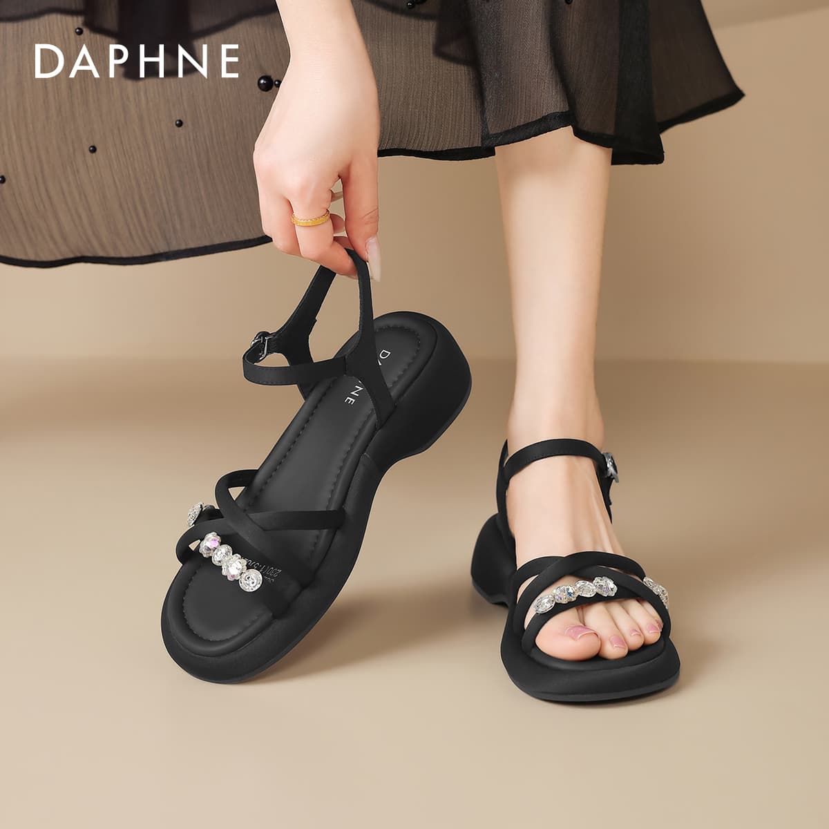 Шлёпанцы Daphne Ткань One Шнуровка Сандалии Женские - изображение 7