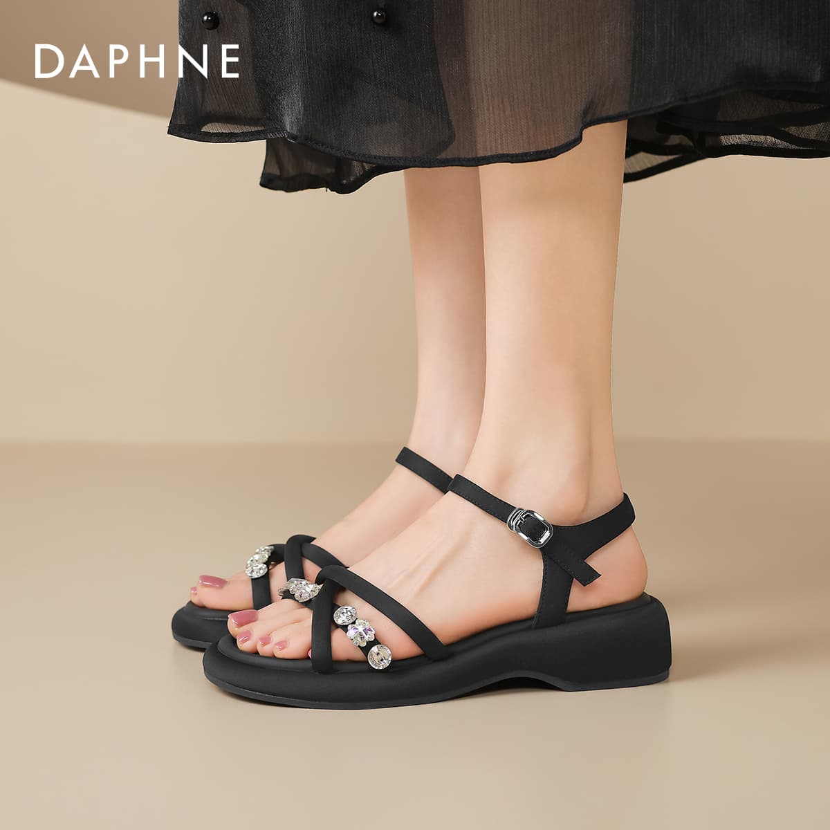 Шлёпанцы Daphne Ткань One Шнуровка Сандалии Женские - изображение 6