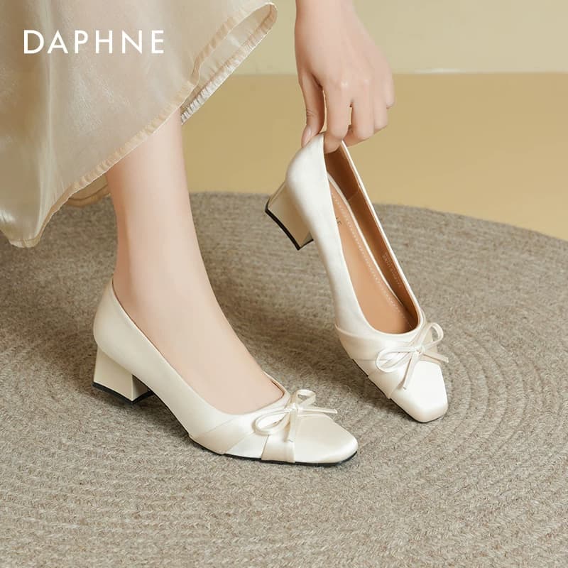 Тапочки DAPHNE Женские Повседневный Обувь без подкладки Жемчужно-белый Женские - изображение 4