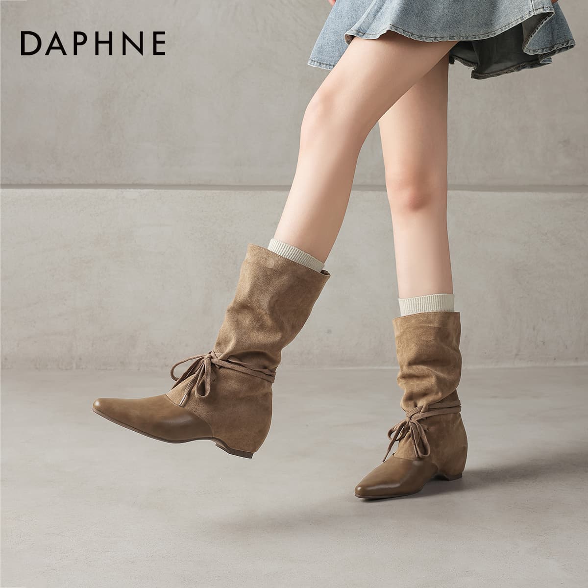 Сапоги DAPHNE Ботильоны Песок Женские - изображение 6