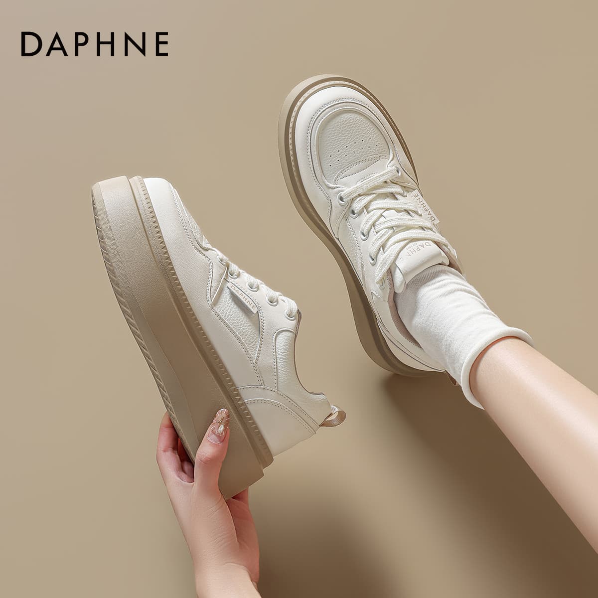 Кроссовки DAPHNE Кеды для скейтбординга Лоу-топы Экрю Женские - изображение 5