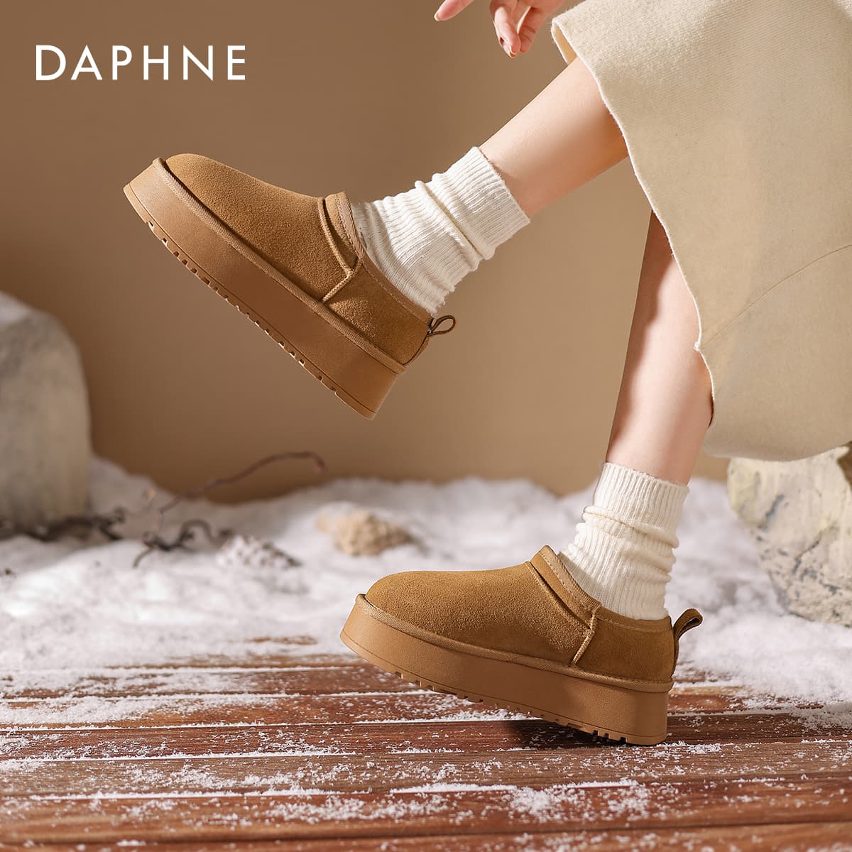 Ботинки зимние DAPHNE Натуральная кожа и с флисовой подкладкой утолщенная термическая обувь Northeast с наполнителем противоскользящая - изображение 3
