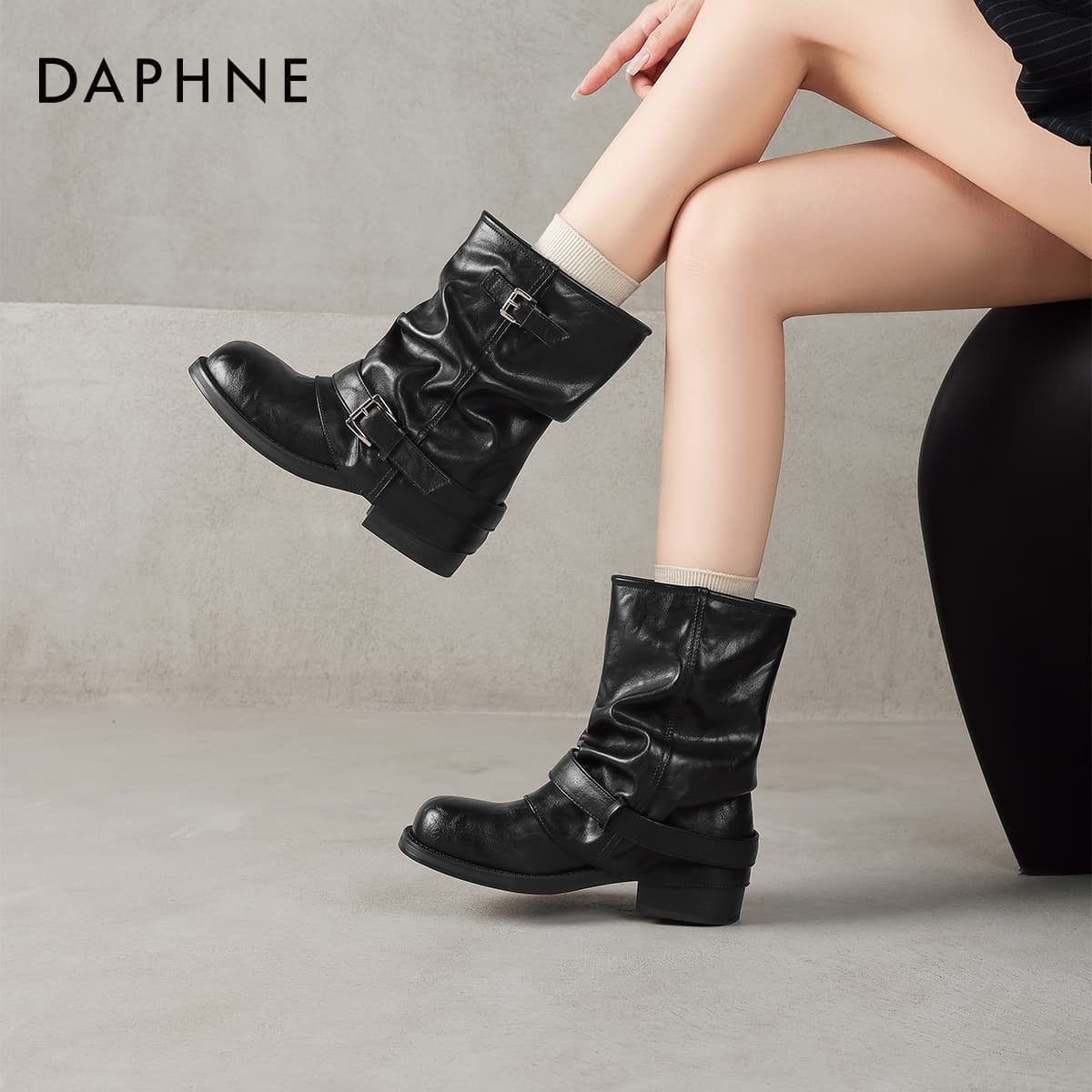 Сапоги DAPHNE Ботильоны Черный Женские - изображение 6