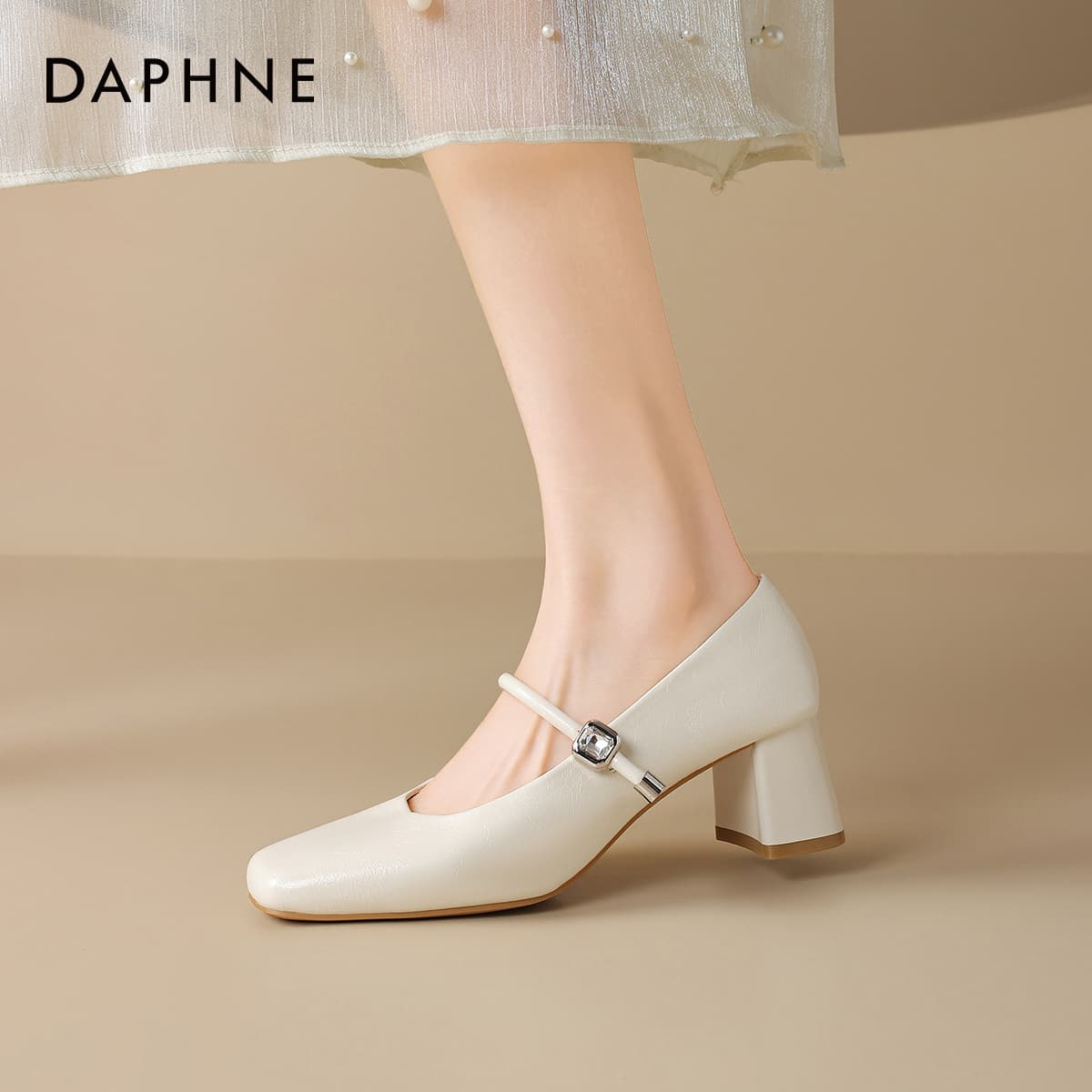 Туфли DAPHNE Высокие каблуки Бежевые Женские - изображение 5