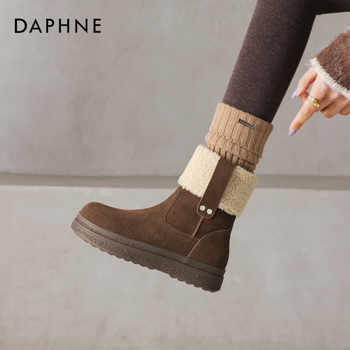 Ботинки зимние Daphne Спилок коровья 15 см Сноубутсы Женские - изображение 4