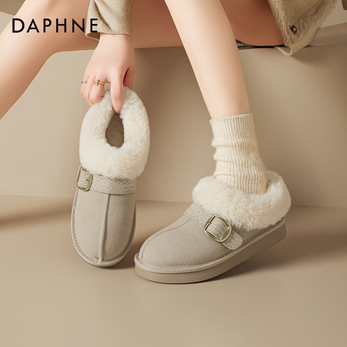 Ботинки зимние DAPHNE Сноубутсы Абрикос Женские - изображение 4