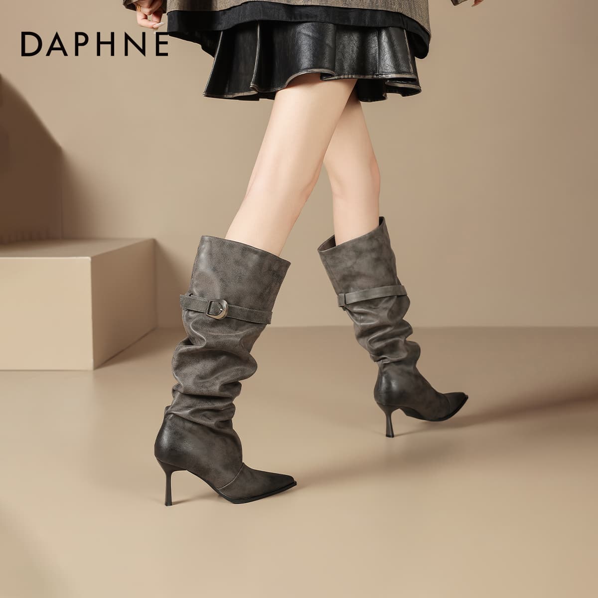 Сапоги DAPHNE Ботильоны Серый Женские - изображение 5