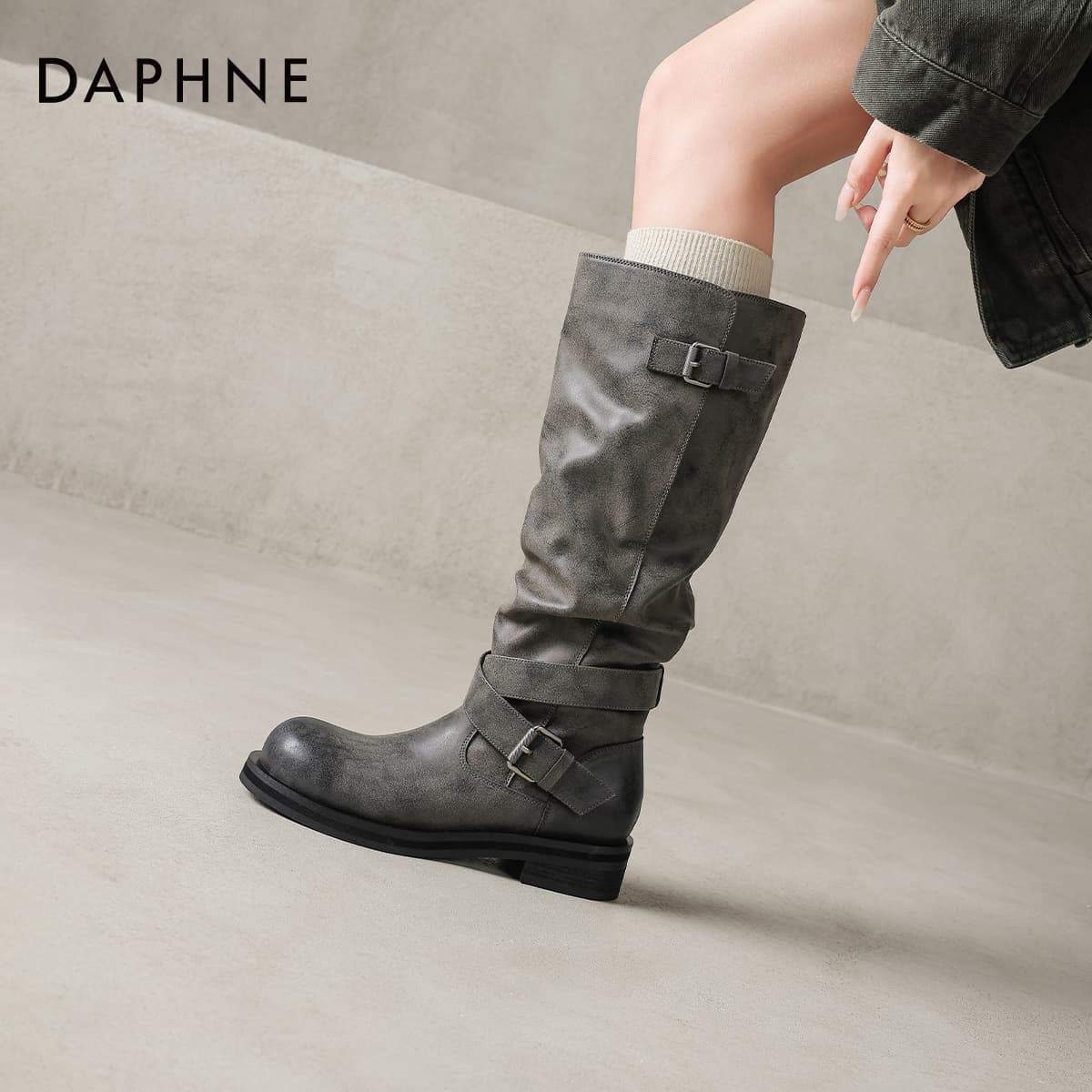 Ботинки DAPHNE Колено High Ботинки Женские - изображение 5